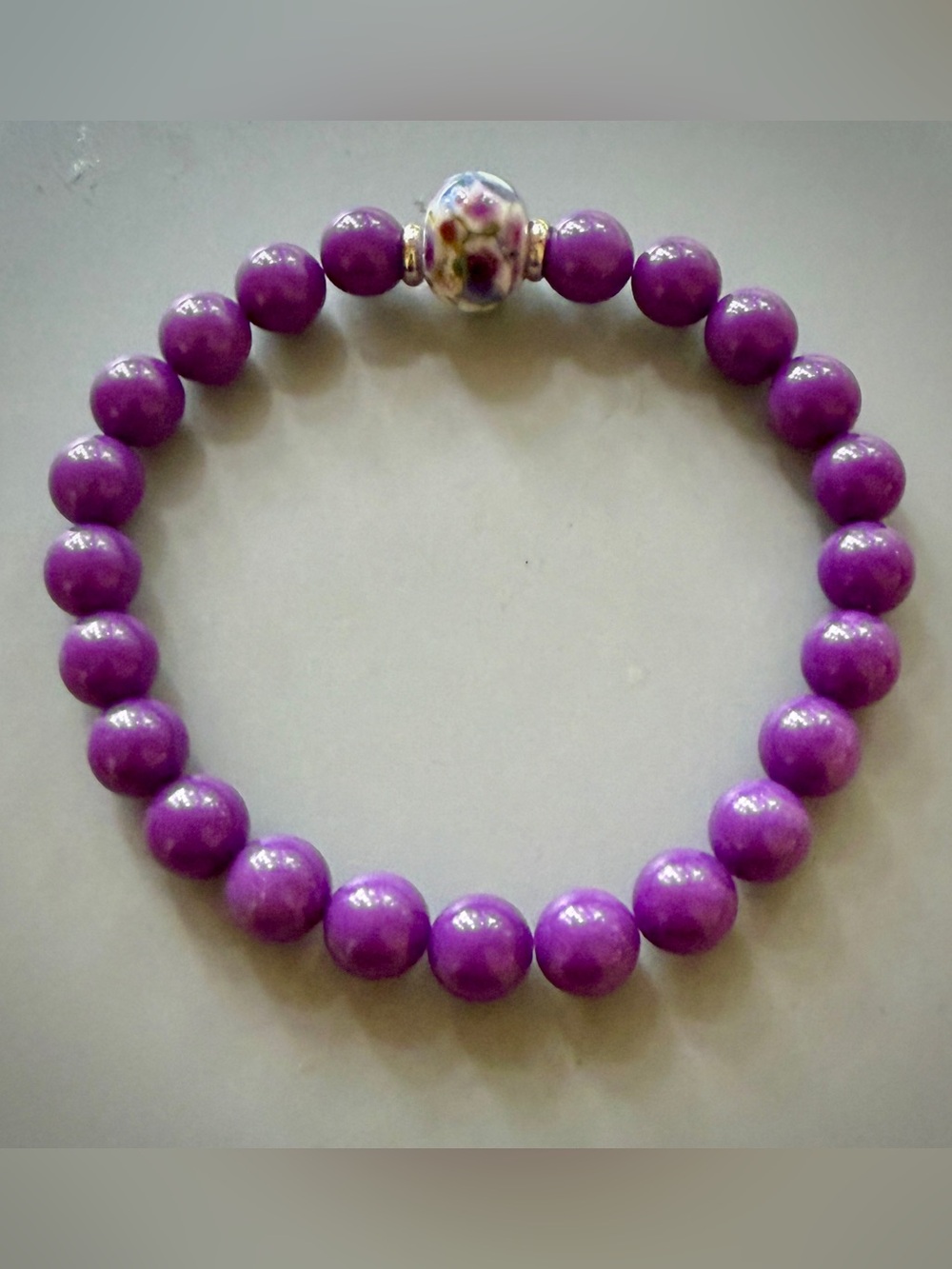 Phosphosiderite Purple Handcrafted Bead Bracelet